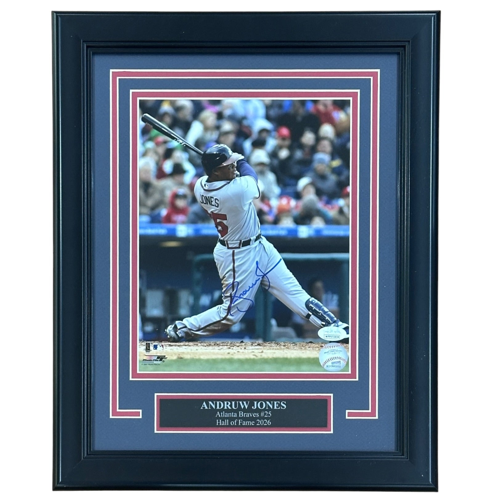 Andruw Jones Autographed Atlanta Braves Deluxe Framed 8x10 Photo - JSA