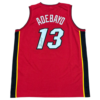 Bam Adebayo Autographed Miami (Red #13) Custom Jersey - JSA