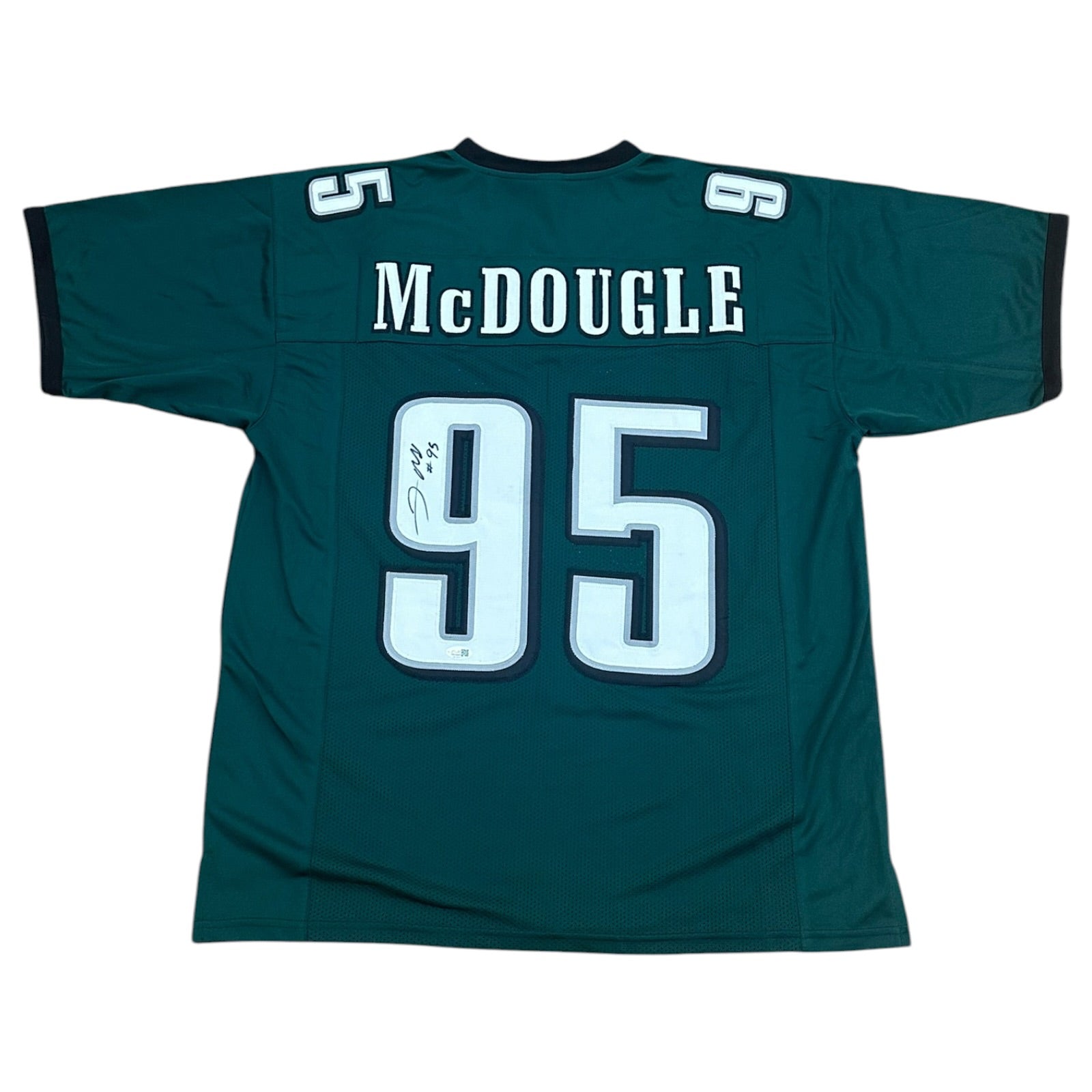 Jerome McDougle Autographed Philadelphia (Green #96) Custom Stitched Jersey - JSA