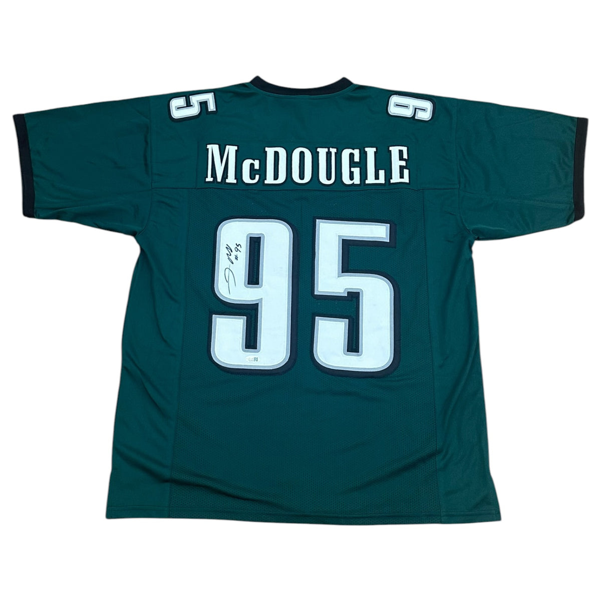 Jerome McDougle Autographed Philadelphia (Green #96) Custom Stitched Jersey - JSA