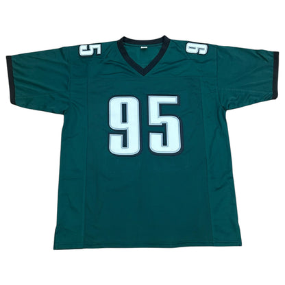 Jerome McDougle Autographed Philadelphia (Green #96) Custom Stitched Jersey - JSA