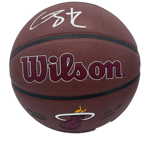 Caron Butler Autographed Miami Heat Logo Basketball - JSA