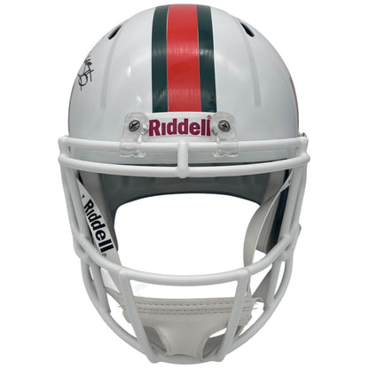 2001 Miami Hurricanes Running Backs Autographed (Speed) Deluxe Full-Size Replica Helmet w/ "01 CHAMPS" - JSA