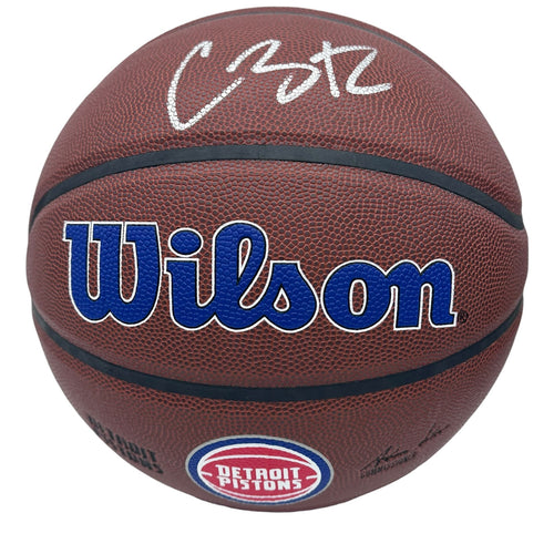 Caron Butler Autographed Detroit Pistons Logo Basketball - JSA
