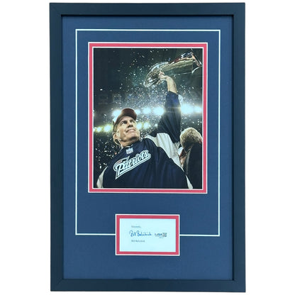 Bill Belichick Autographed New England Patriots (Super Bowl Trophy) "Signature Series" Frame - JSA