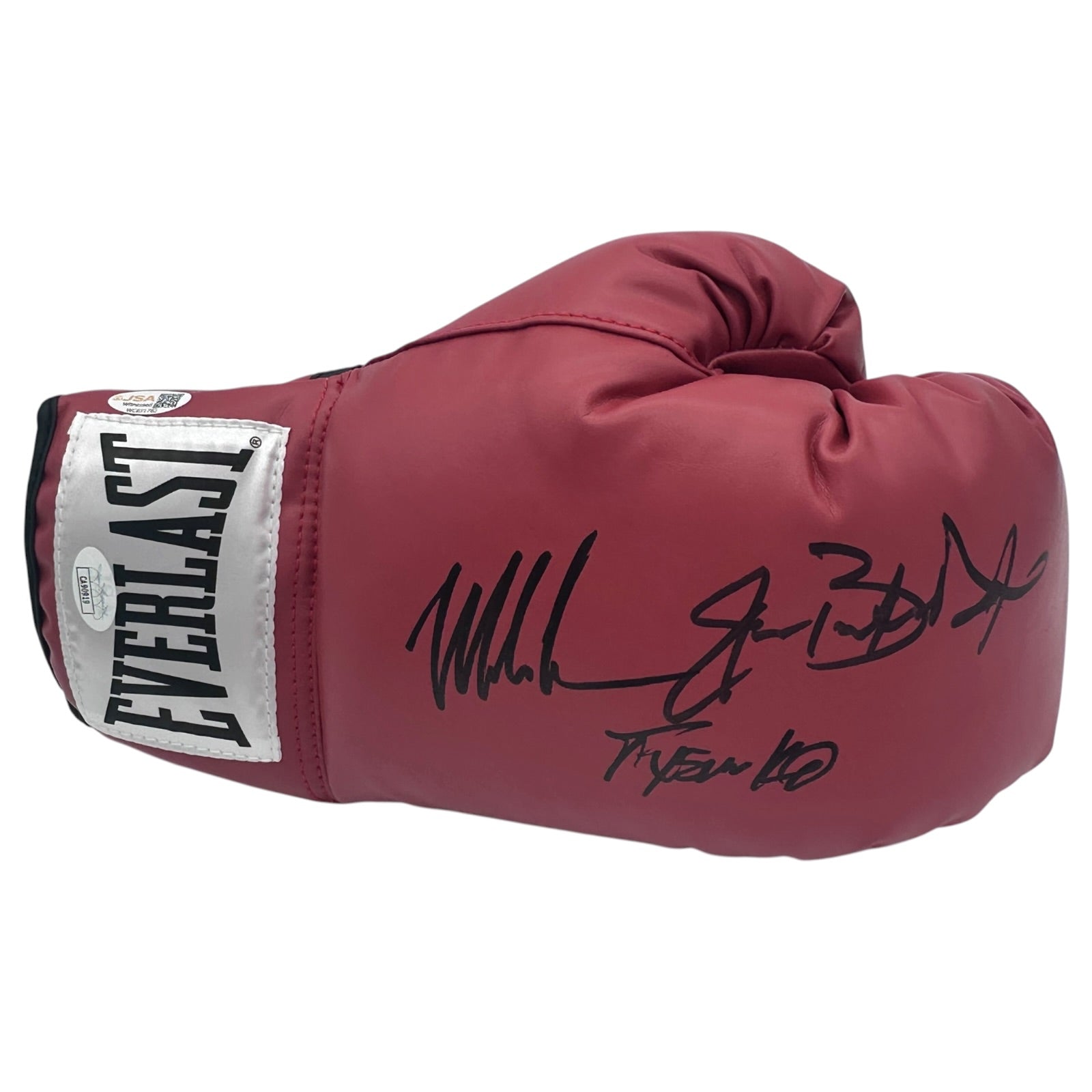Mike Tyson and Buster Douglas Autographed Red Everlast Boxing Glove with 