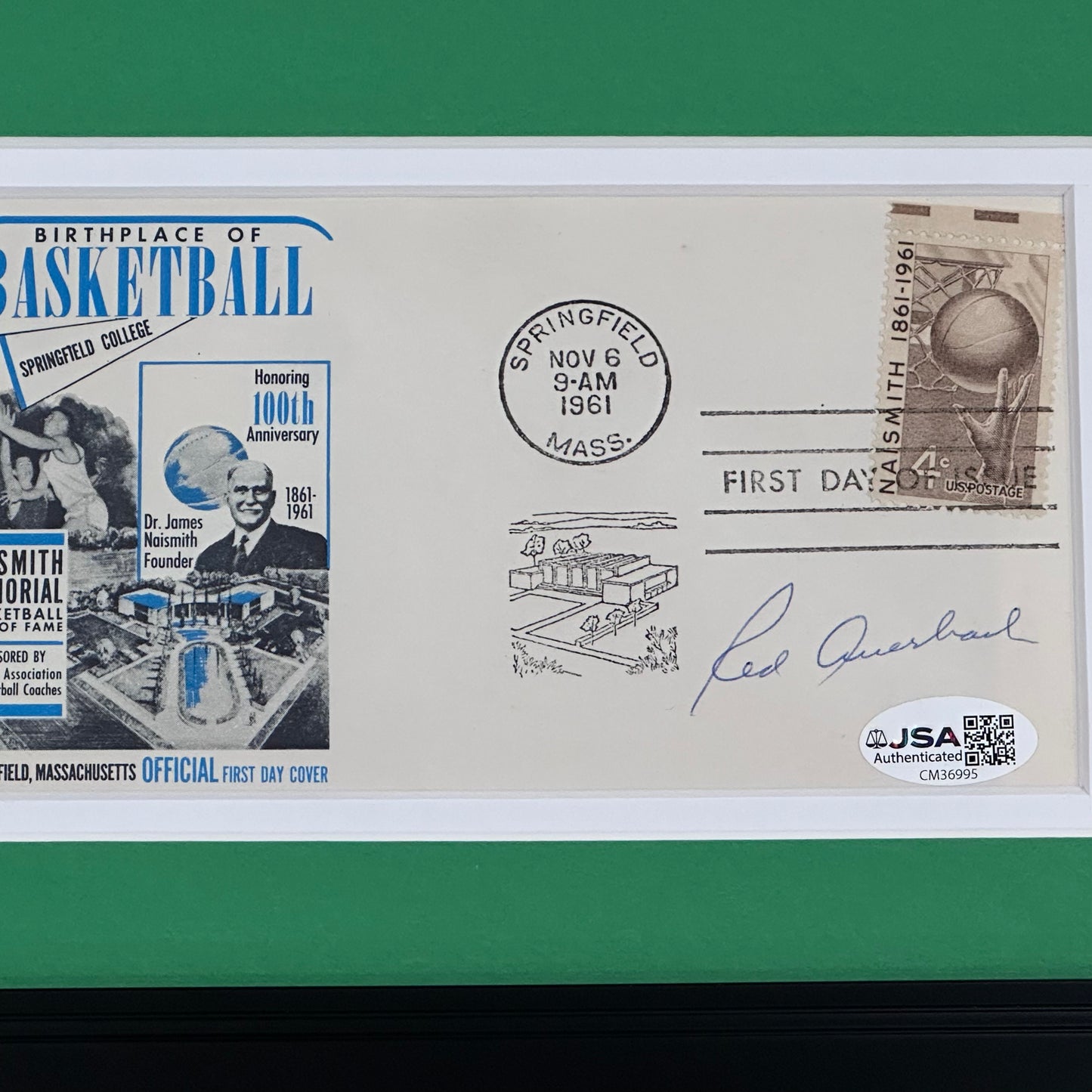 Red Auerbach Autographed Boston Celtics (Cigar) Deluxe Framed 11x14 Photo Piece with Signature - JSA