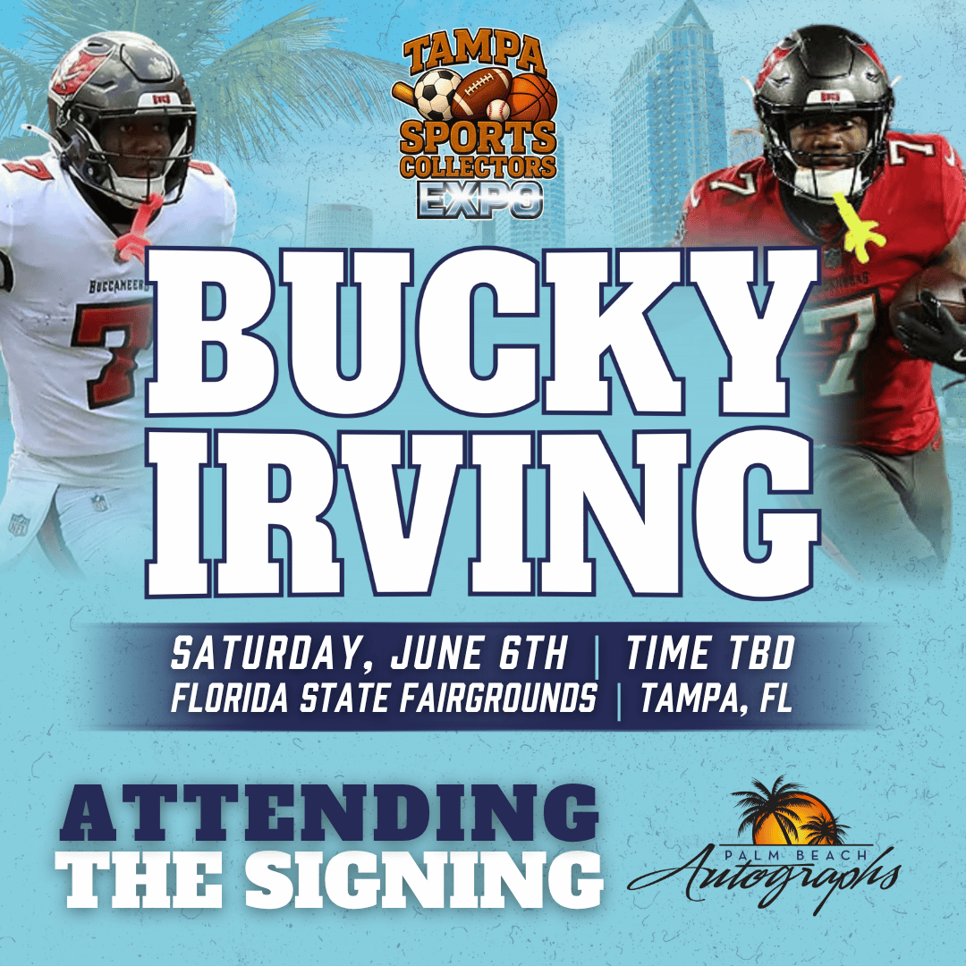 BUCKY IRVING Tampa Bay Buccaneers In-Person Autograph Event at Tampa Bay Sports Collectors Expo Public Signing Event - June 6th, 2026