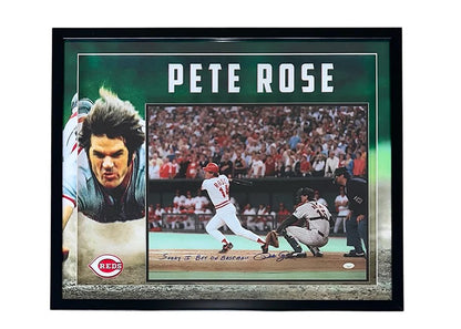 Pete Rose Autographed Framed "I'm Sorry I Bet On Baseball" 16x20 Photo - JSA