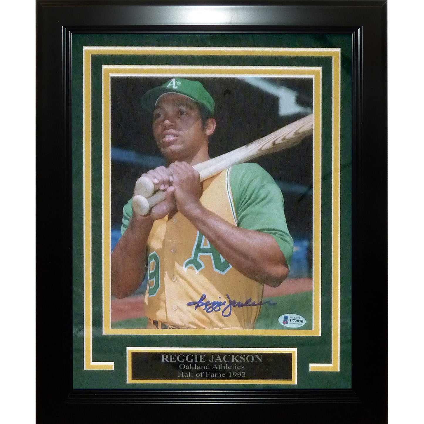 Reggie Jackson Autographed Oakland Athletics Deluxe Framed 8x10 Photo - Beckett