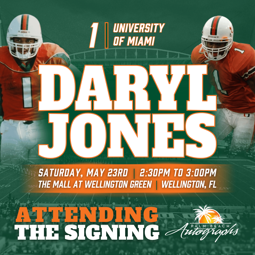 DARYL JONES In-Store Miami Hurricanes Public Autograph Signing Event In Wellington At The Mall at Wellington Green  - May 23rd, 2026