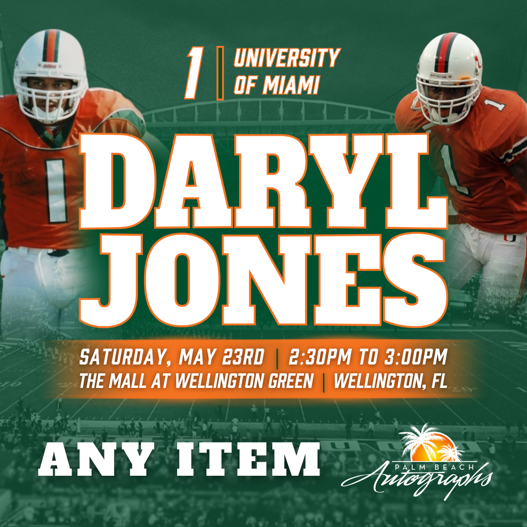 DARYL JONES In-Store Miami Hurricanes Public Autograph Signing Event In Wellington At The Mall at Wellington Green  - May 23rd, 2026