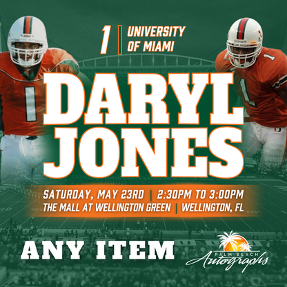 DARYL JONES In-Store Miami Hurricanes Public Autograph Signing Event In Wellington At The Mall at Wellington Green  - May 23rd, 2026
