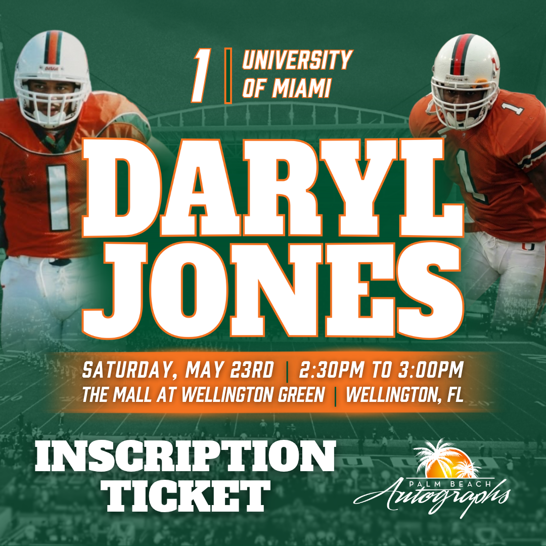 DARYL JONES In-Store Miami Hurricanes Public Autograph Signing Event In Wellington At The Mall at Wellington Green  - May 23rd, 2026