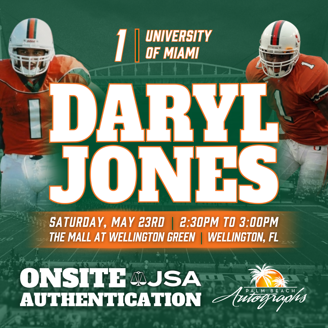 DARYL JONES In-Store Miami Hurricanes Public Autograph Signing Event In Wellington At The Mall at Wellington Green  - May 23rd, 2026
