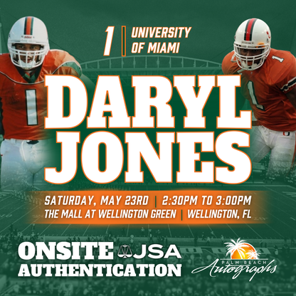 DARYL JONES In-Store Miami Hurricanes Public Autograph Signing Event In Wellington At The Mall at Wellington Green  - May 23rd, 2026