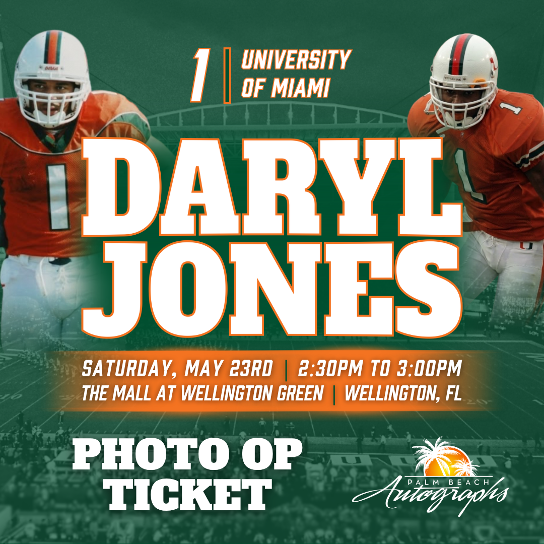 DARYL JONES In-Store Miami Hurricanes Public Autograph Signing Event In Wellington At The Mall at Wellington Green  - May 23rd, 2026