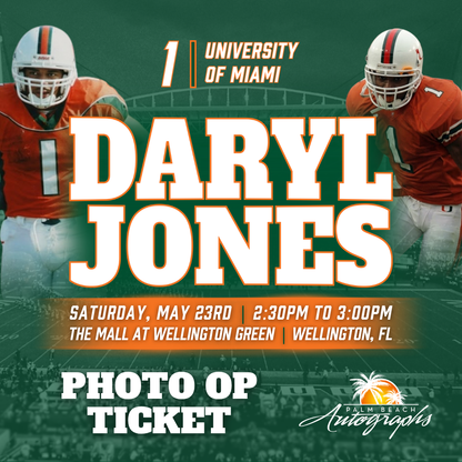 DARYL JONES In-Store Miami Hurricanes Public Autograph Signing Event In Wellington At The Mall at Wellington Green  - May 23rd, 2026