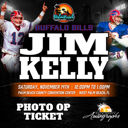 JIM KELLY Buffalo Bills In-Person Autograph Event at Palm Beach Card Show Public Signing Event - November 14th, 2026