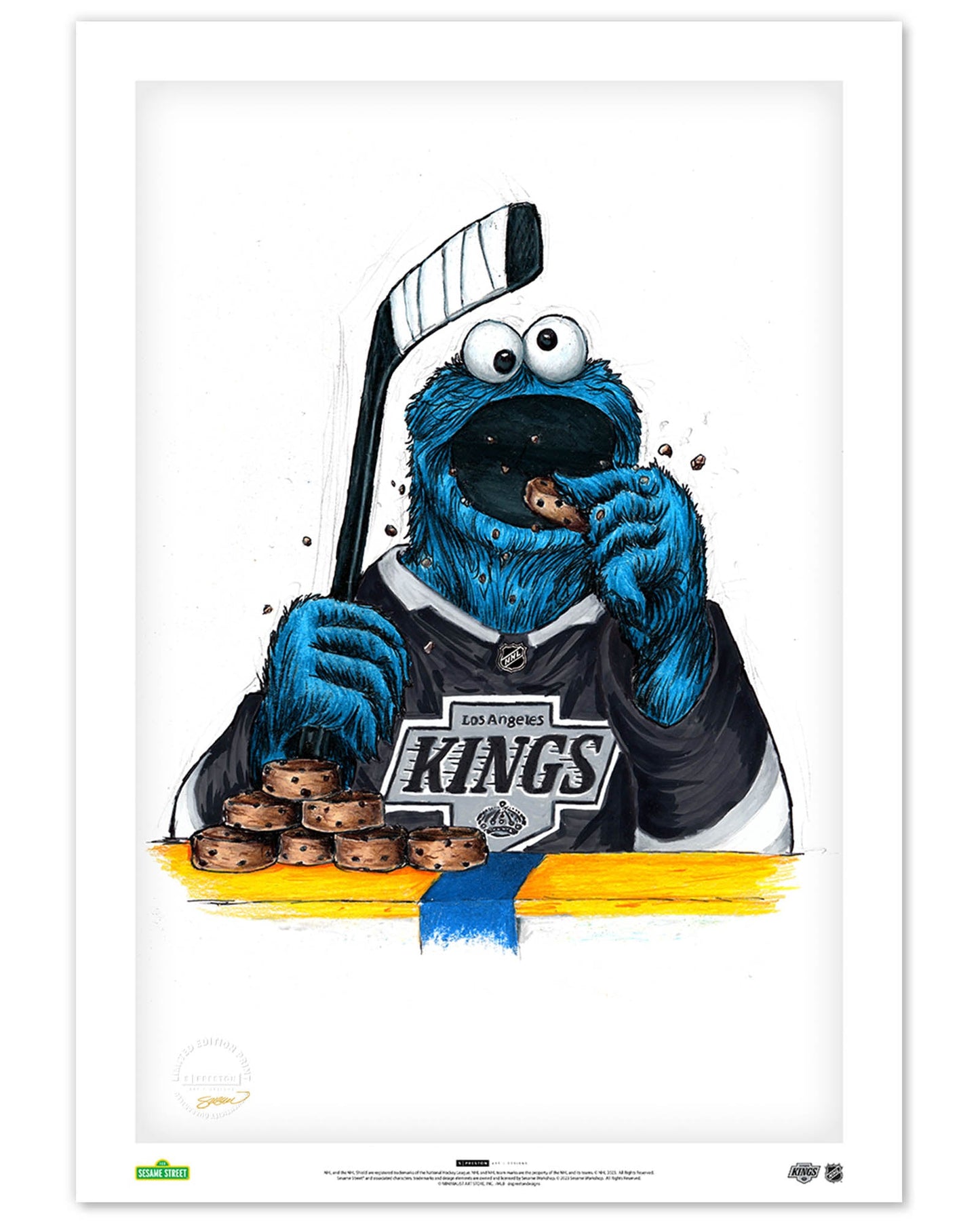 Cookie Monster x NHL Kings Art Print