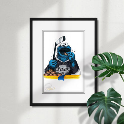 Cookie Monster x NHL Kings Art Print