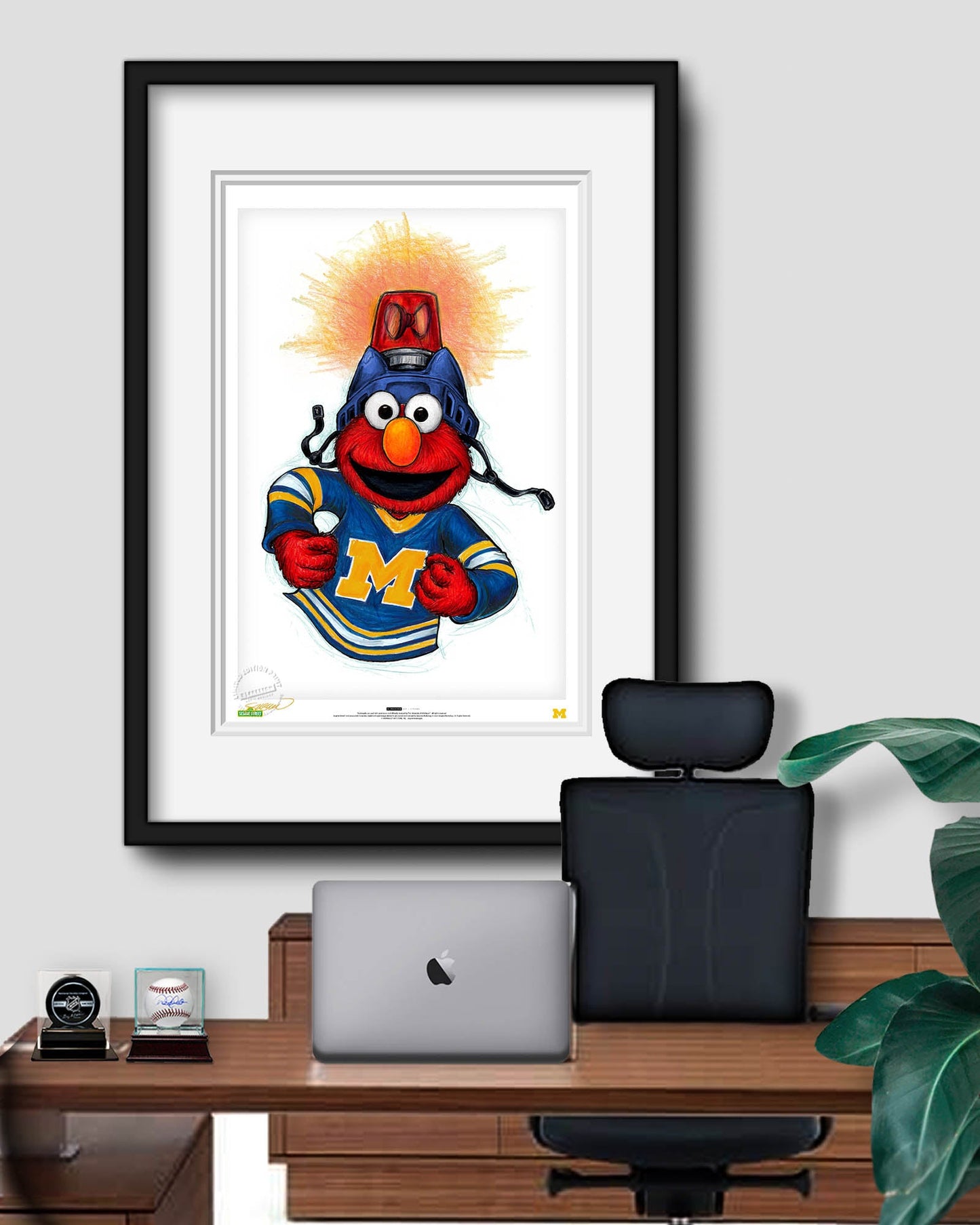 Elmo Loves Goals! x Michigan Wolverines Limited Edition Art Print