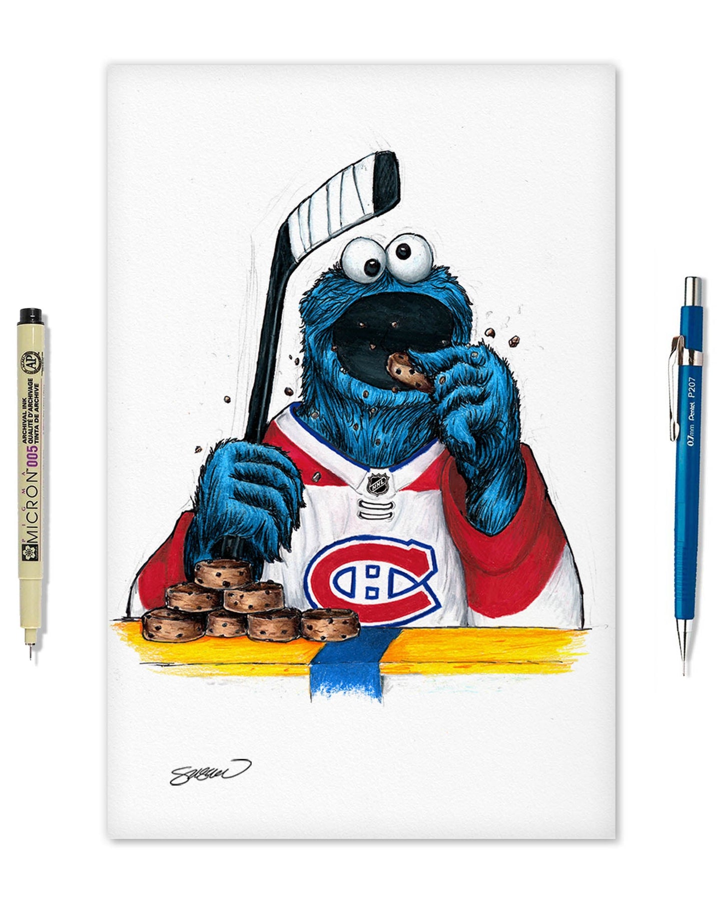Cookie Monster x NHL Canadiens Limited Edition Art Print