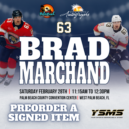 BRAD MARCHAND AUTOGRAPH EVENT - PALM BEACH CARD SHOW Public Signing - February 28th, 2026