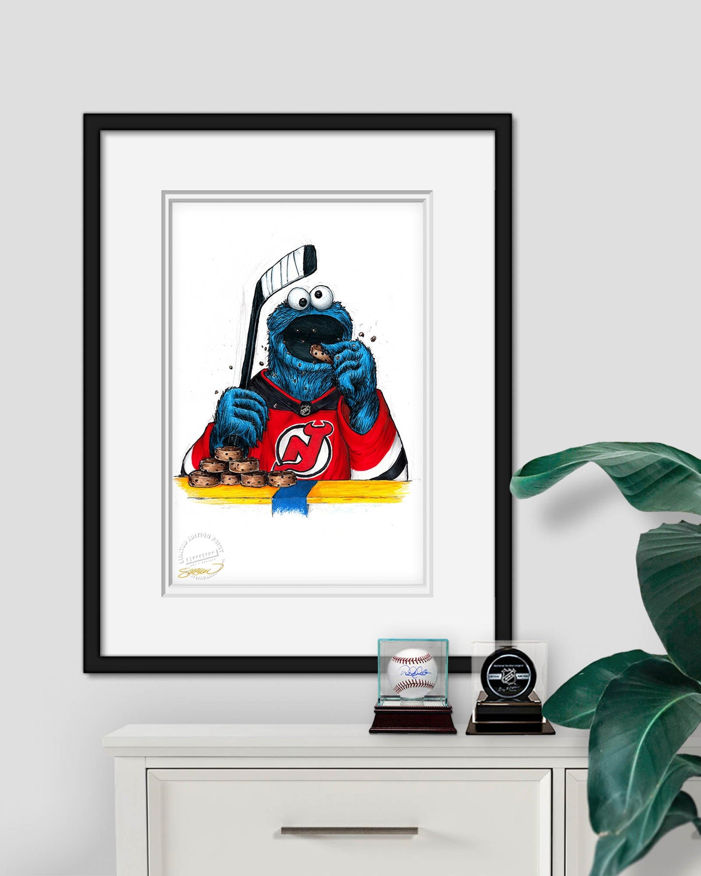 Cookie Monster x NHL Devils Limited Edition Art Print