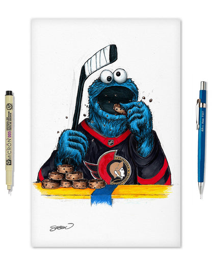 Cookie Monster x NHL Senators Limited Edition Art Print