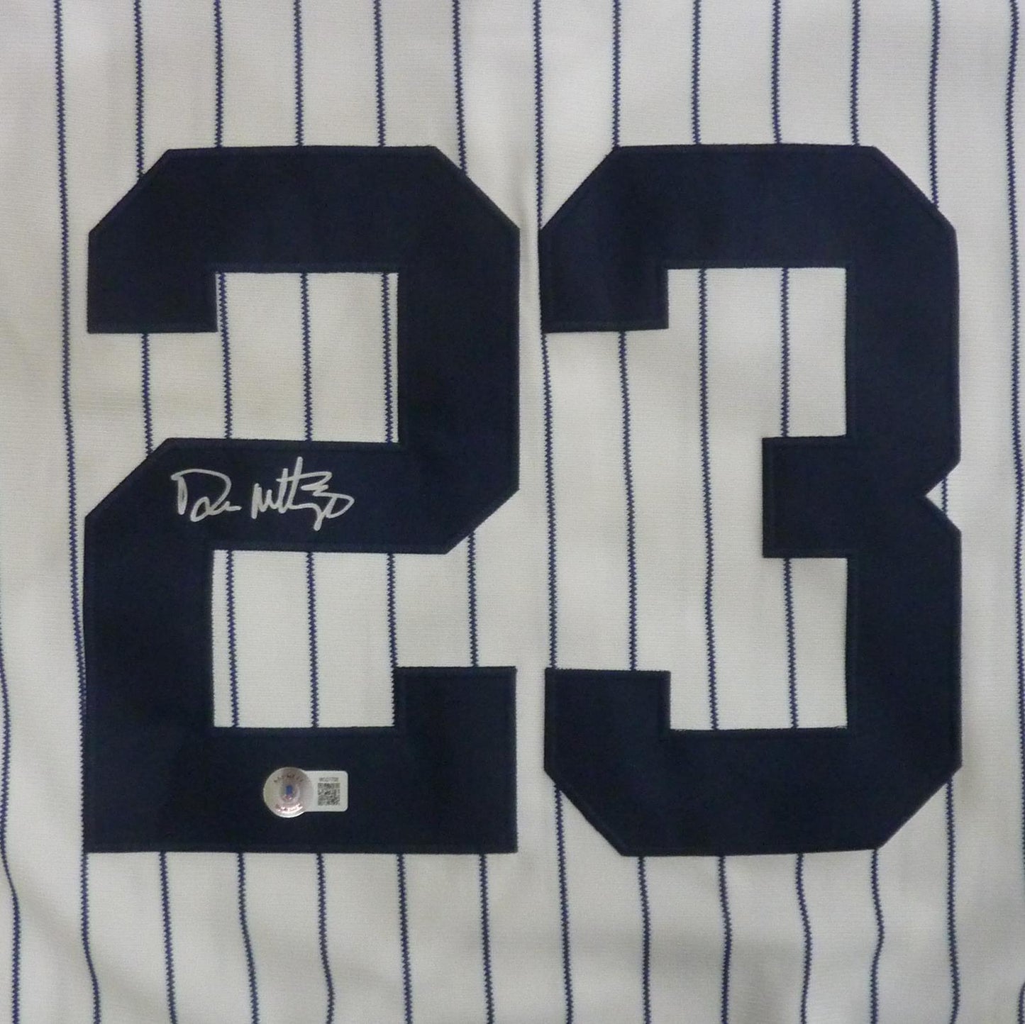 Don Mattingly Autographed New York Yankees Pinstripe #23 Mitchell Ness Jersey - Beckett