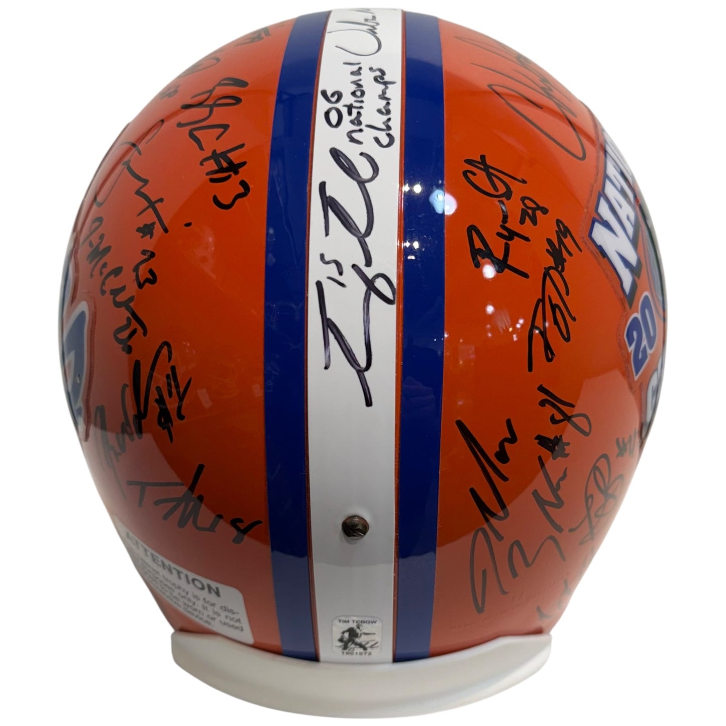 2006 Florida Gators National Championship Team and Urban Meyer Autographed Florida Gators (BCS Champs) Deluxe Full-Size Replica Helmet - 31 Signatures