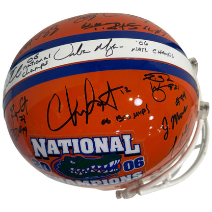 2006 Florida Gators National Championship Team and Urban Meyer Autographed Florida Gators (BCS Champs) Deluxe Full-Size Replica Helmet - 31 Signatures