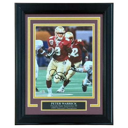 Peter Warrick Autographed Florida State FSU Seminoles Deluxe Framed 8x10 Photo - Beckett