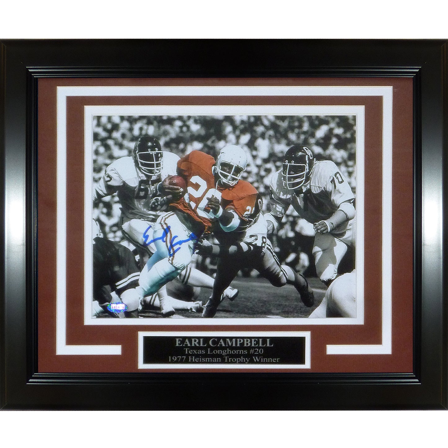 Earl Campbell Autographed Texas Longhorns (Horiz) Deluxe Framed 8x10 Photo