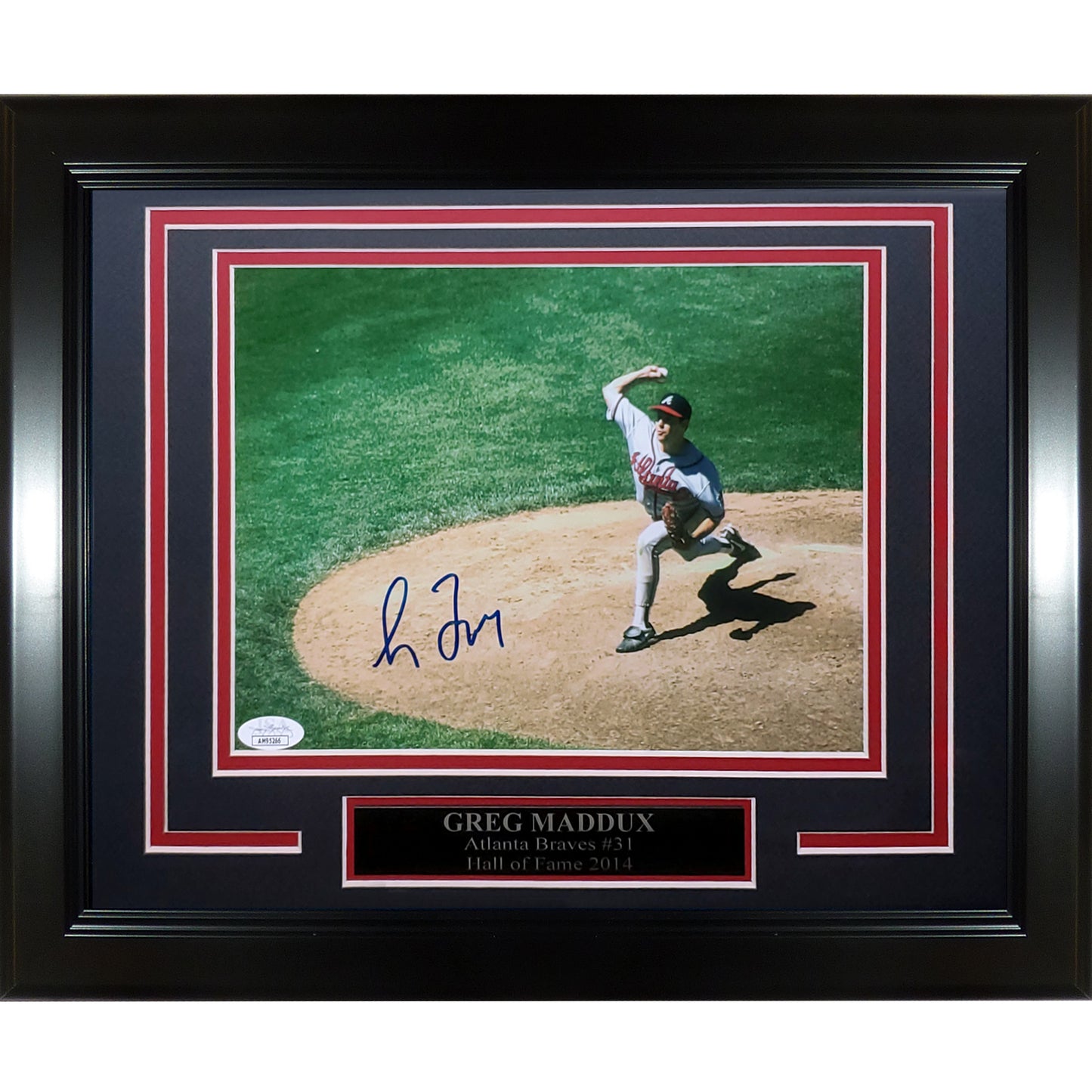 Greg Maddux Autographed Atlanta Braves Deluxe Framed 8x10 Photo - JSA