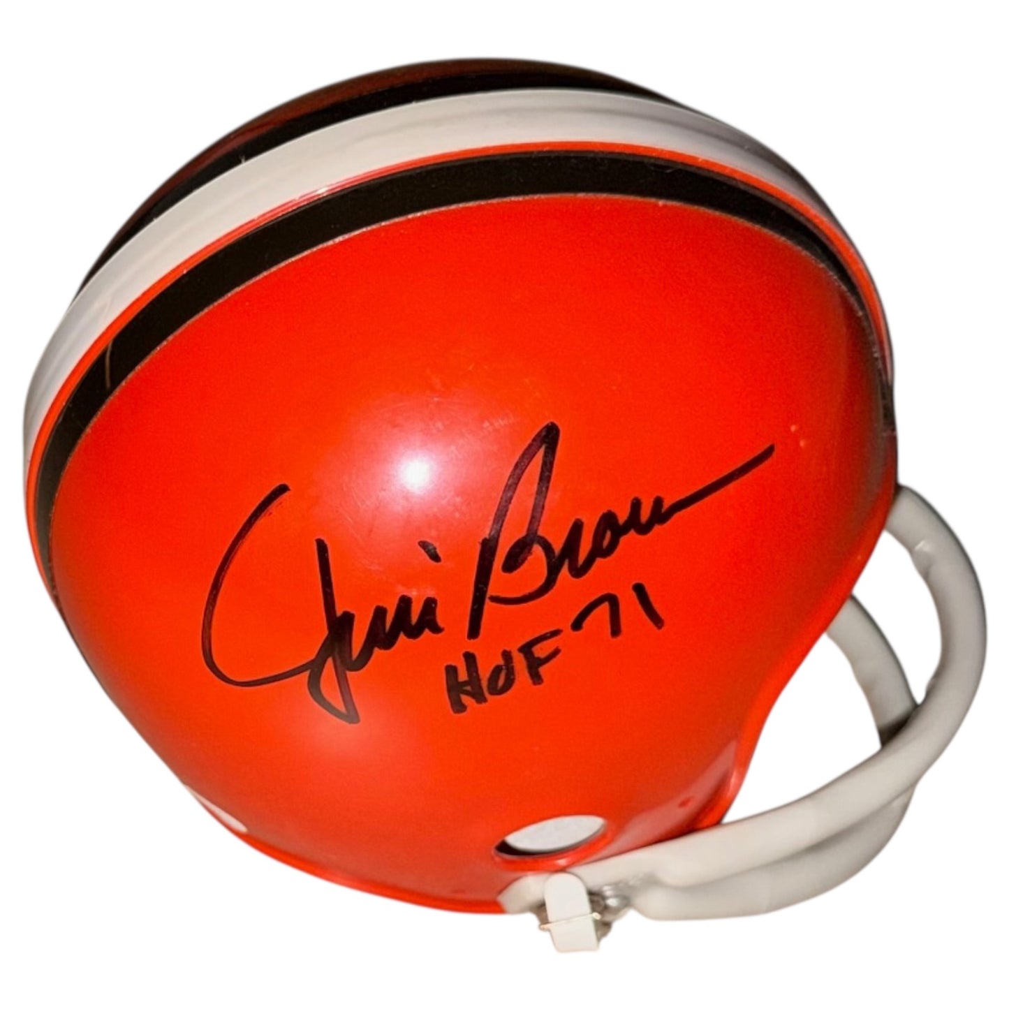 Jim Brown Autographed Cleveland Browns Mini Helmet w/ "HOF 71" - JSA