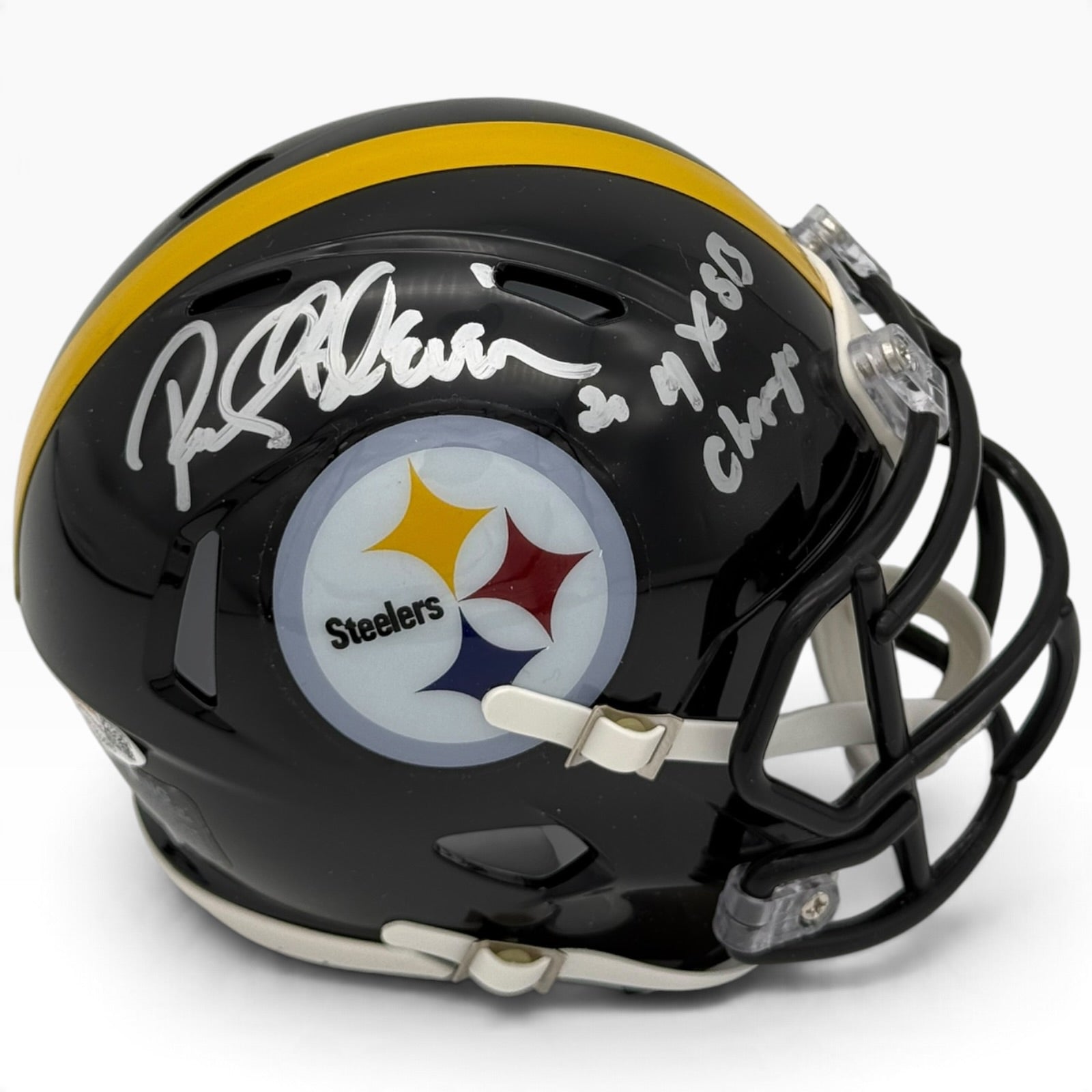 Rocky Bleier Autographed Pittsburgh Steelers Mini Helmet with 4x SB Champ - JSA