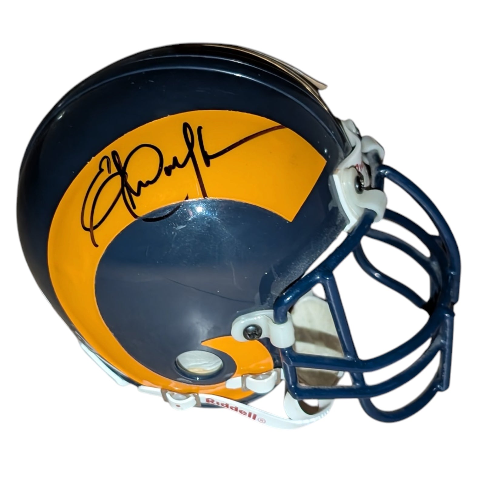 Eric Dickerson Autographed Los Angeles Rams (Throwback Yellow) Mini Helmet