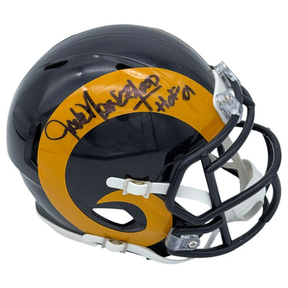 Jack Youngblood Autographed Los Angeles Rams (Yellow Throwback) Mini Helmet w/ "HOF 01"