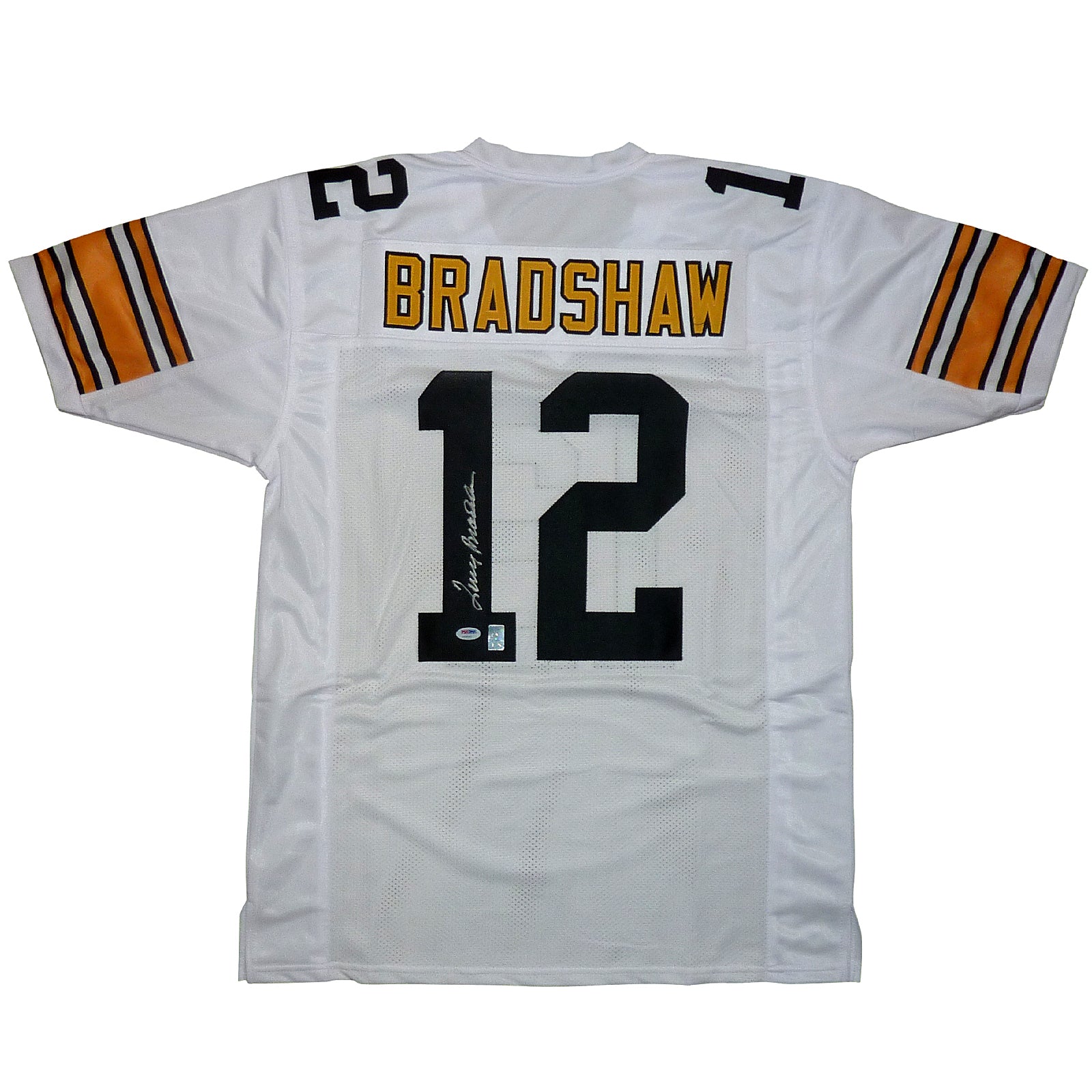 Terry Bradshaw Autographed Pittsburgh (White #12) Custom Jersey