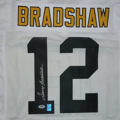 Terry Bradshaw Autographed Pittsburgh (White #12) Custom Jersey