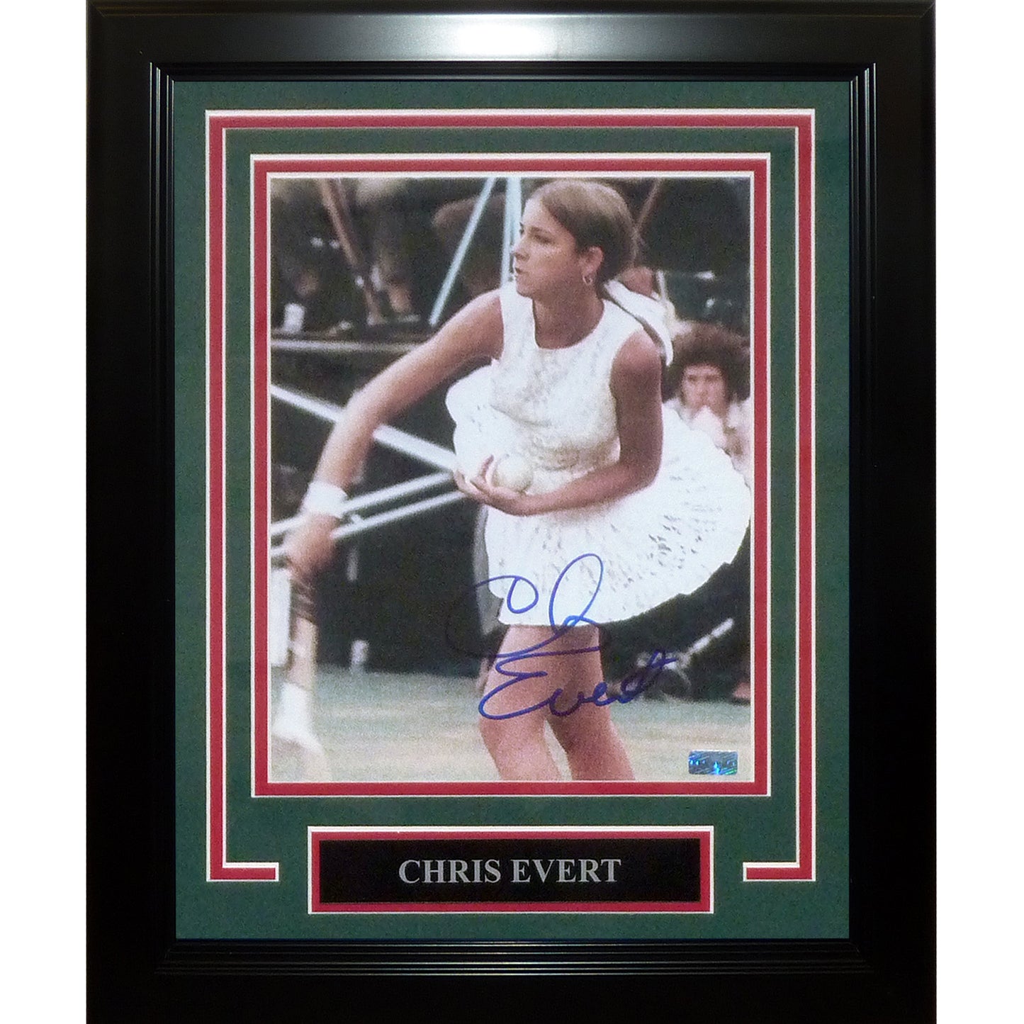 Chris Evert Autographed Tennis (Action) Deluxe Framed 8x10 Photo