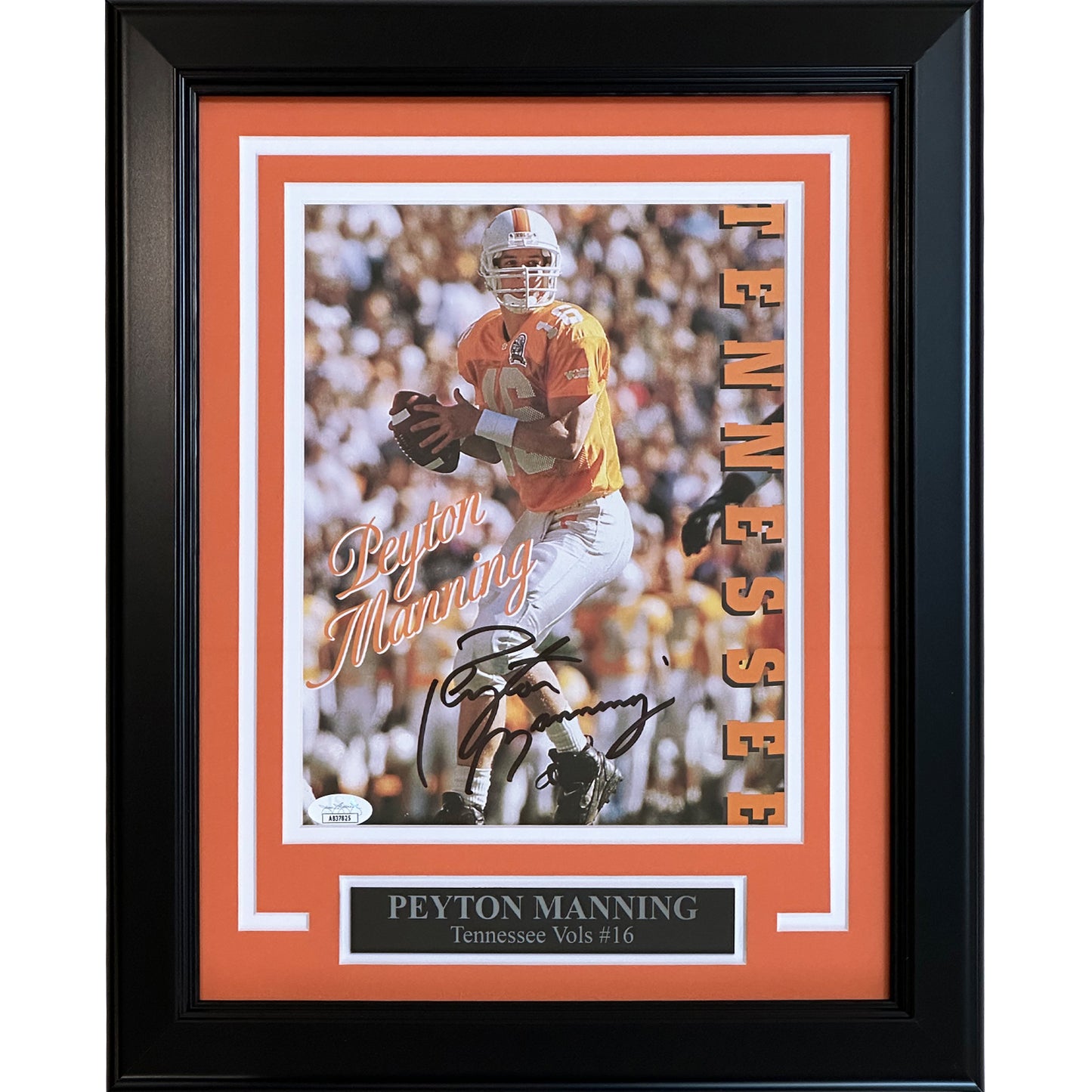 Peyton Manning Autographed Tennessee Volunteers Deluxe Framed 8x10 Photo - JSA