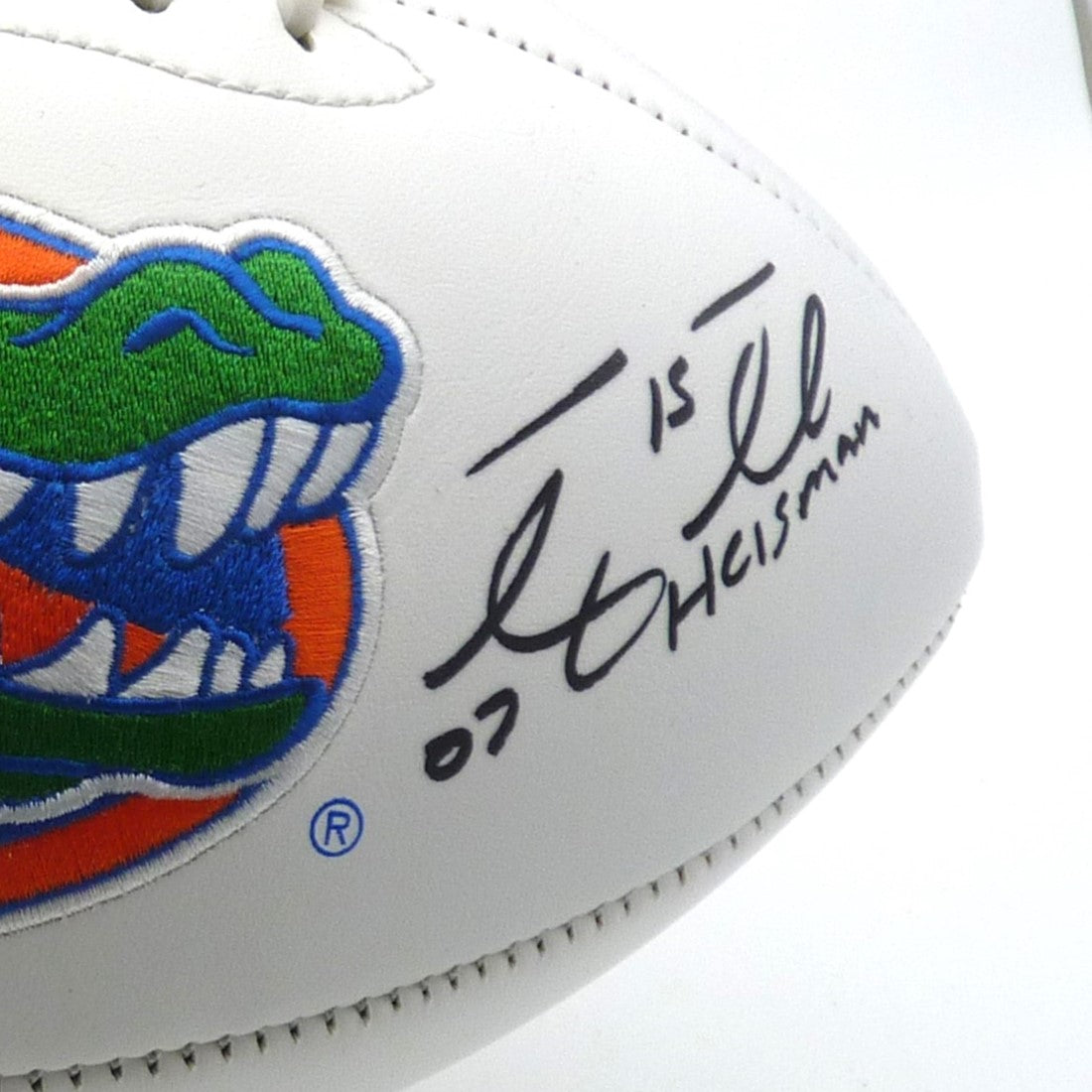 Tim Tebow Autographed Florida Gators Logo Football w/ "07 Heisman" - Tebow Holo