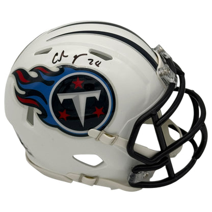 Chris Johnson Autographed Tennessee Titans White Mini Helmet - Beckett
