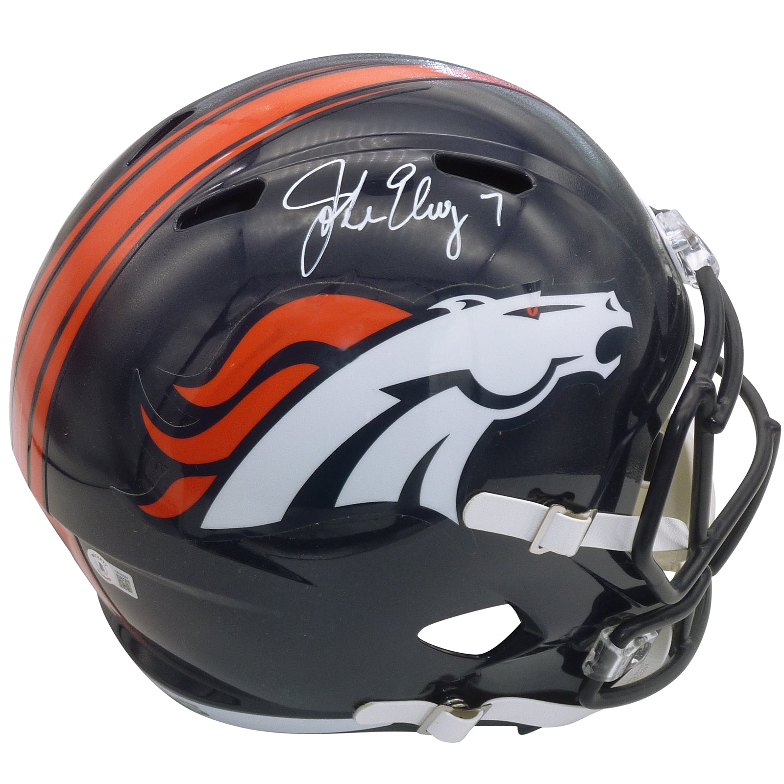 John Elway Autographed Denver Broncos Full-Size Deluxe Replica Helmet - Beckett