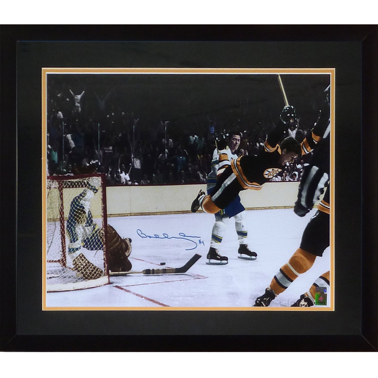 Bobby Orr Autographed Boston Bruins (Flying Goal) Deluxe Framed 16x20 Photo