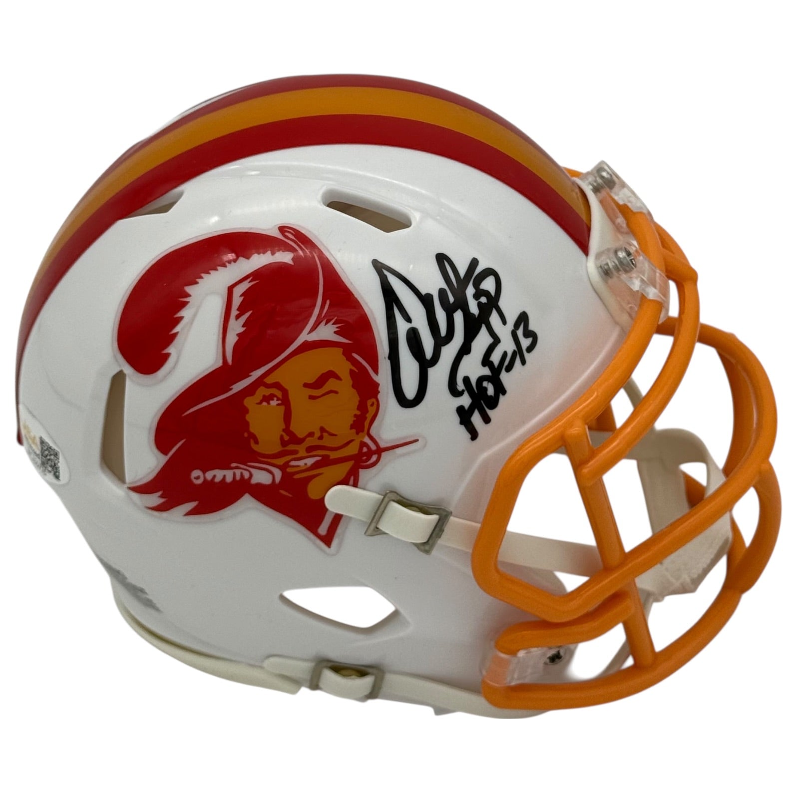 Warren Sapp Autographed Tampa Bay Buccaneers (Throwback) Mini Helmet - JSA