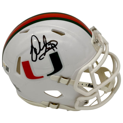 Warren Sapp Autographed Miami Hurricanes Mini Helmet - JSA
